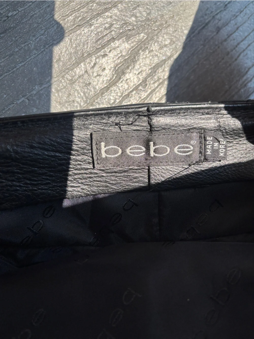 bebe Black Studded Leather Captain's Cap
